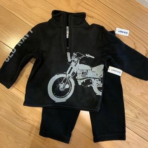 BNWT Old Navy Black Microfleece Motorcycle Set